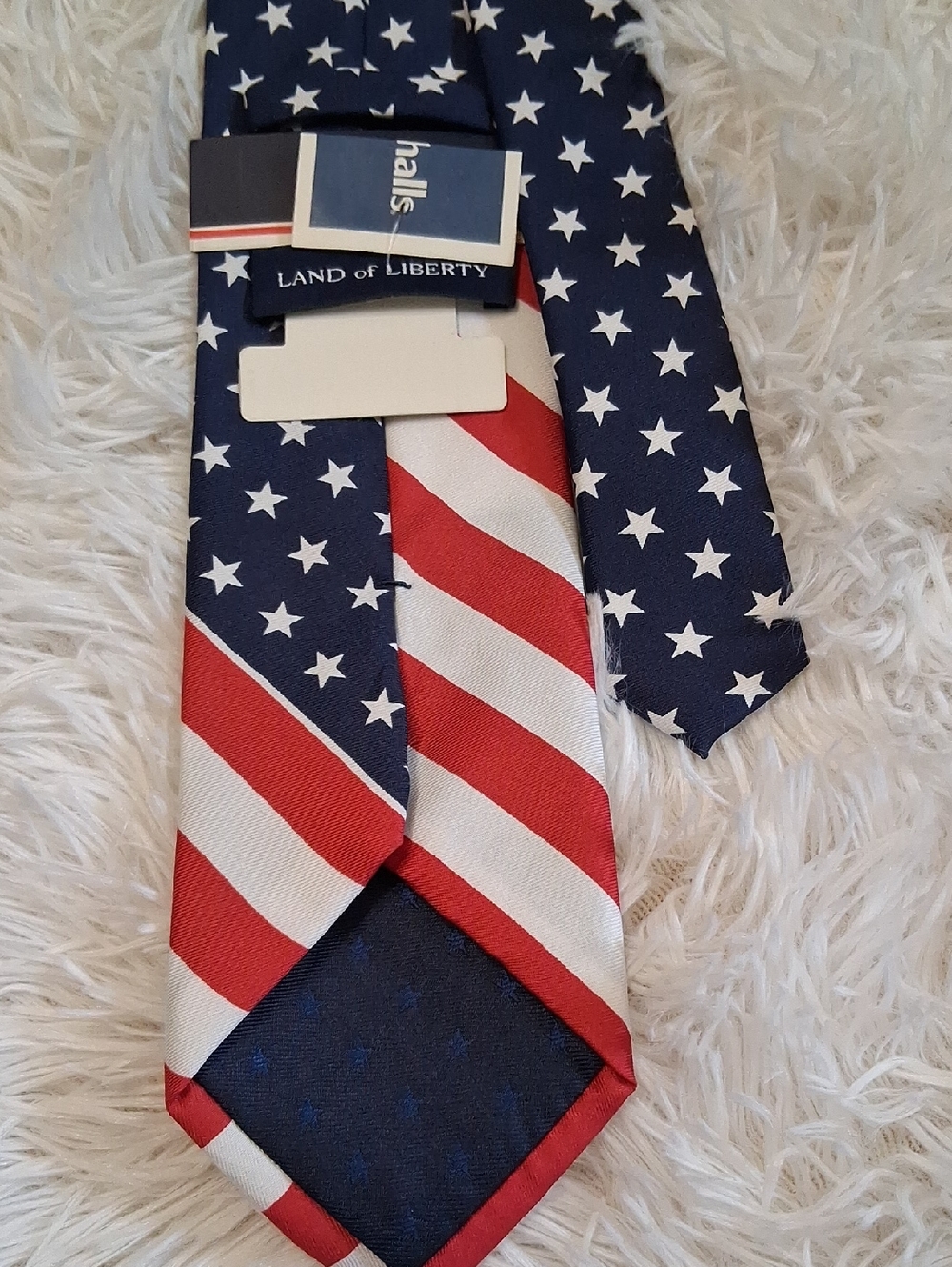 LAND of LIBERTY American Flag Pattern Men's Tie - Picture 4 of 5